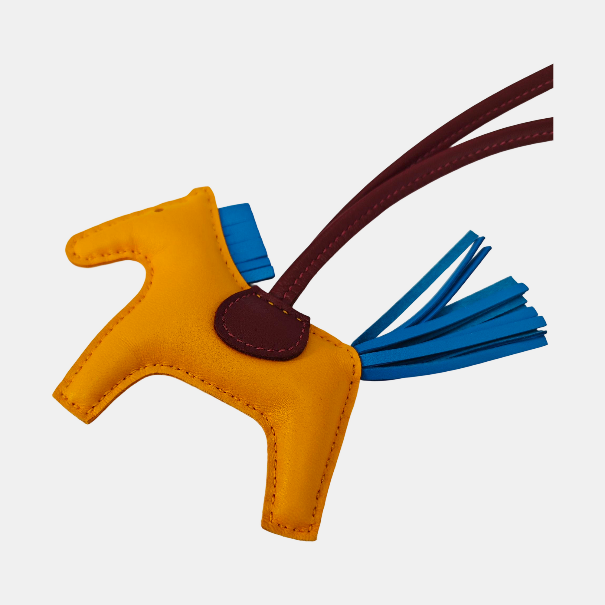 Leather Bag Charm Orange