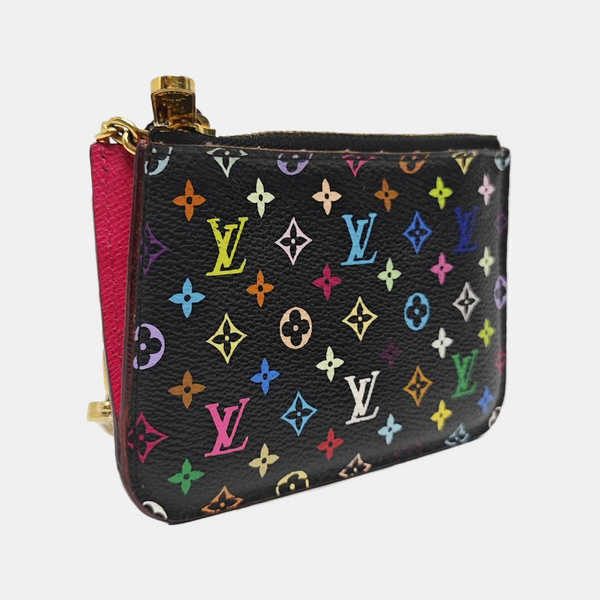 LV × TM Monogram Coated Canvas Coin Purse Black