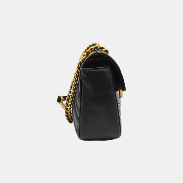 GG Marmont Small Quilted Calfskin Black