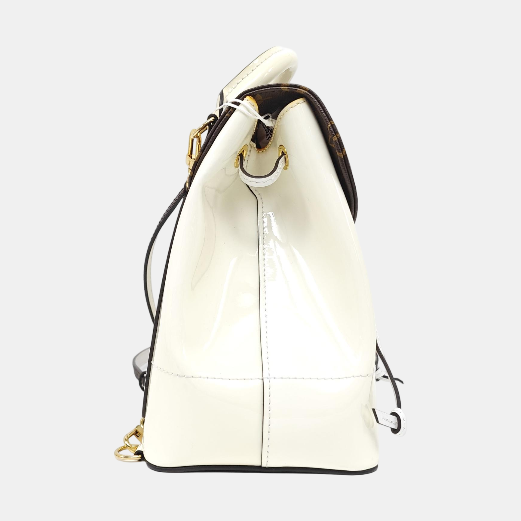 HOT SPRINGS MM Monogram Patent Leather White