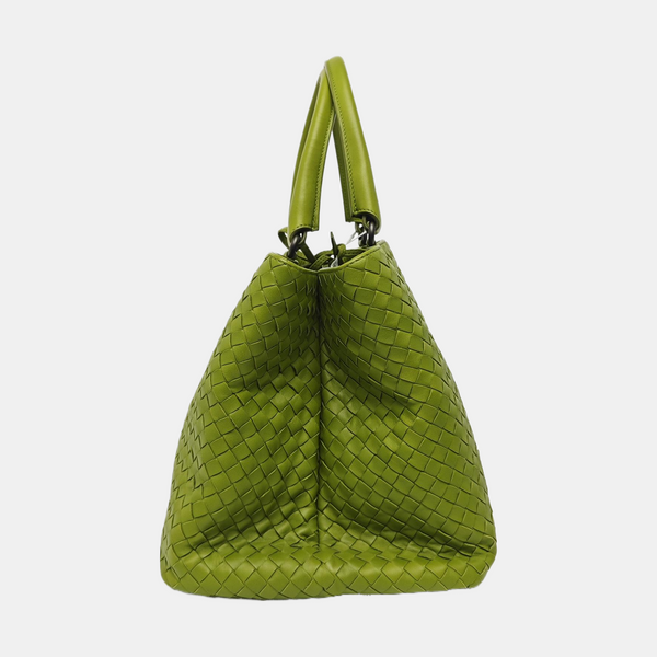 Lambskin Top Handle Bag Green