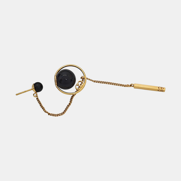Dior Tribales Metal Black Stud Earrings