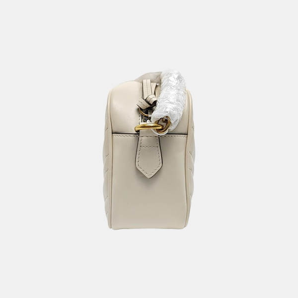Authenticated pre-owned  GG Marmont Small Quilted Calfskin White - Shoulder Bag at Looply