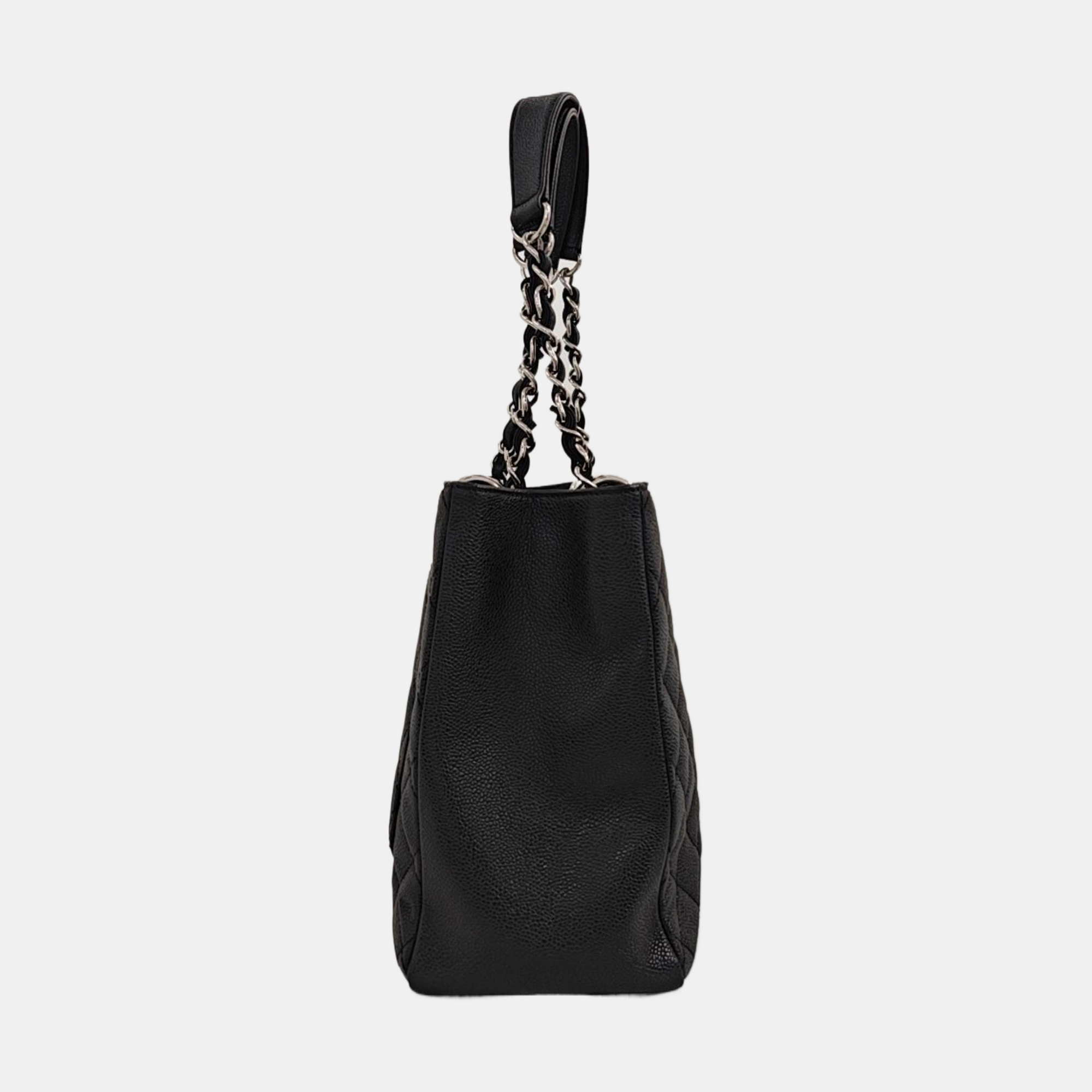 CHANEL GST Large Quilted Grained Calfskin Black