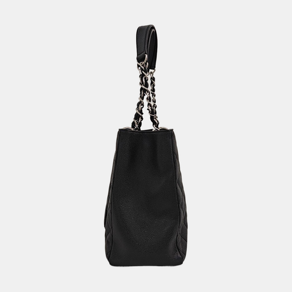 CHANEL GST Large Quilted Grained Calfskin Black