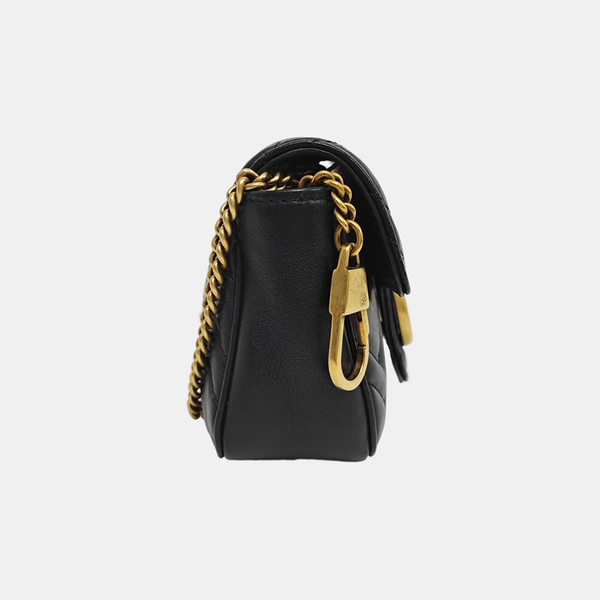 GG Marmont Mini Quilted Calfskin Black