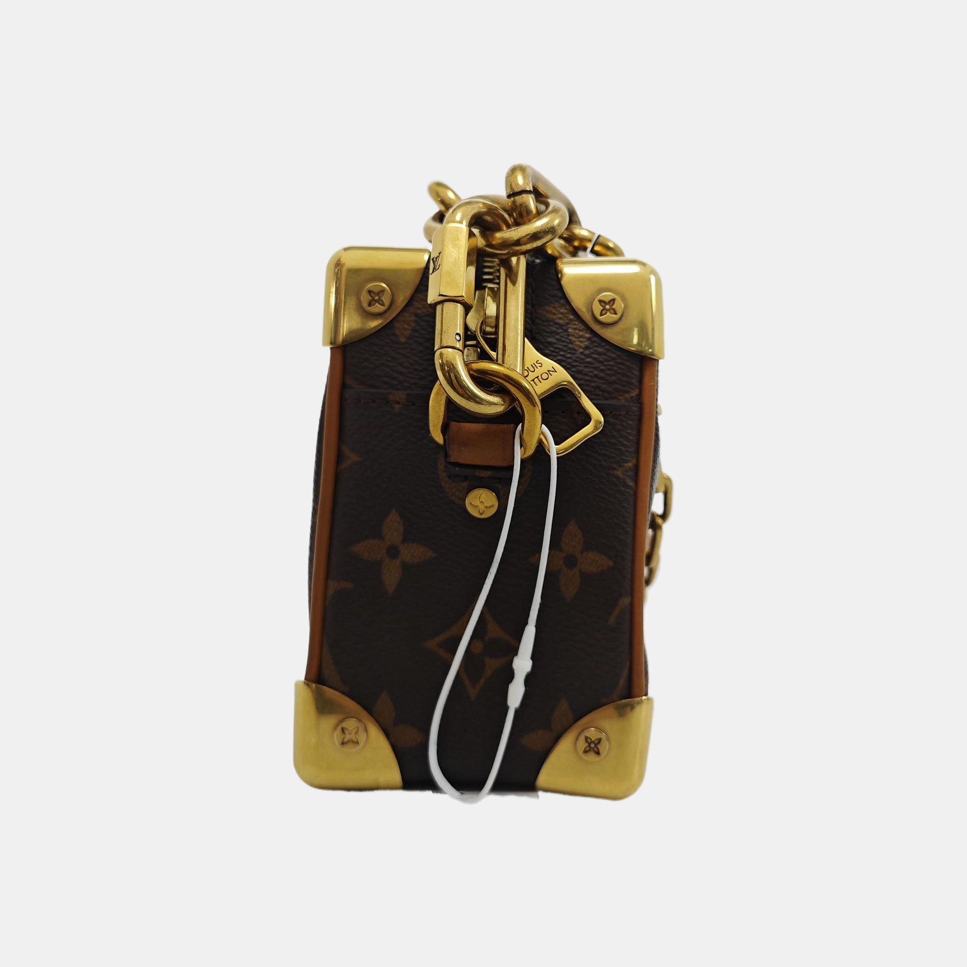 SOFT TRUNK Mini Monogram Coated Canvas Brown