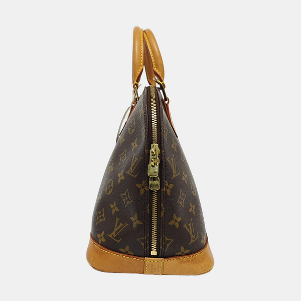 ALMA PM Monogram Coated Canvas Brown