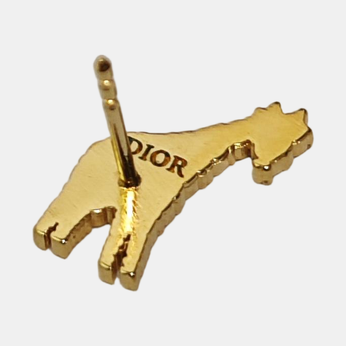 Diorable Metal Gold Stud Earrings