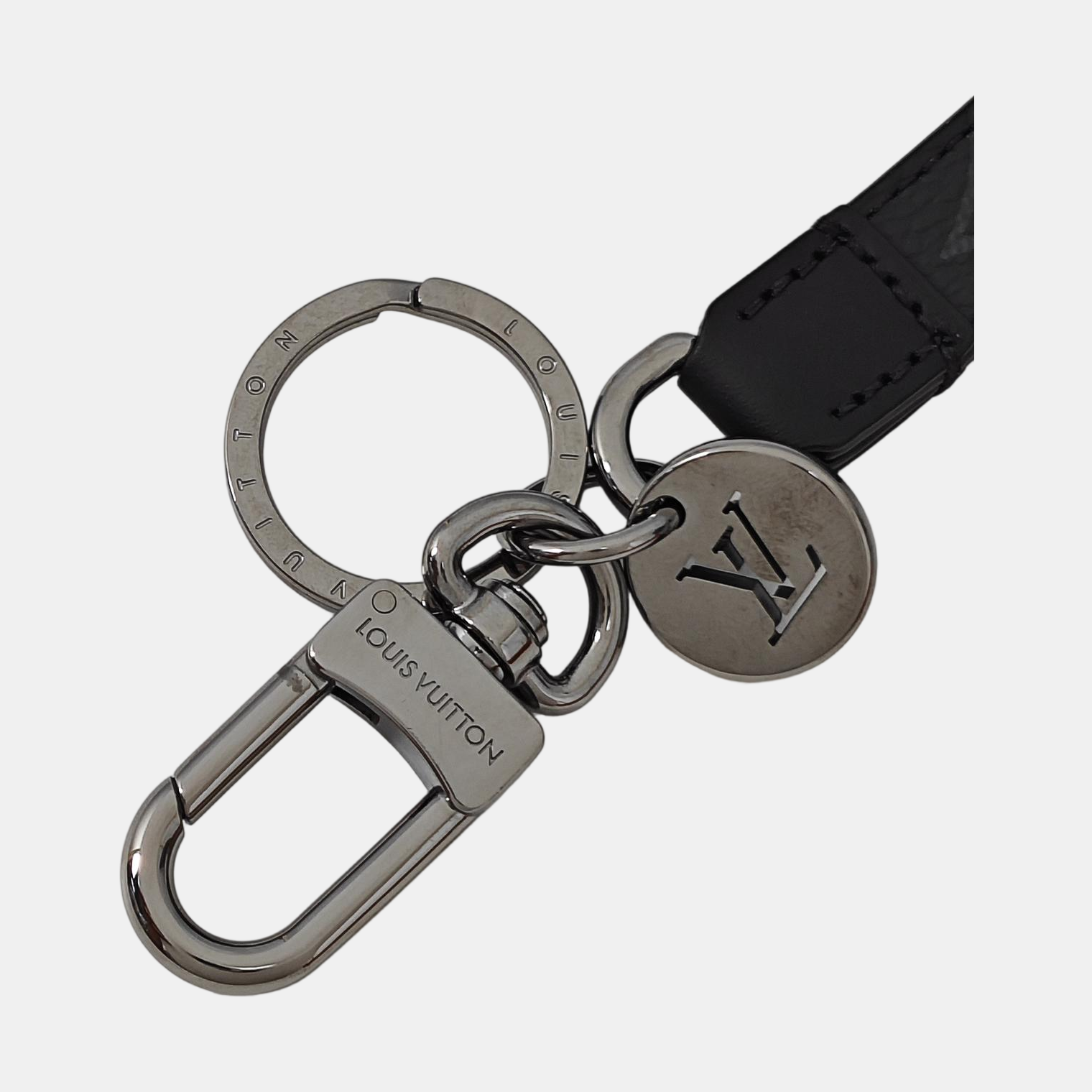 Coated Canvas Bag Charm Black