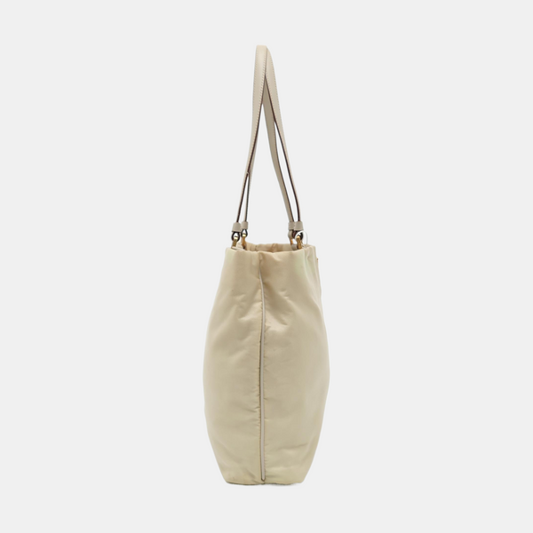 Nylon Tote Bag Beige