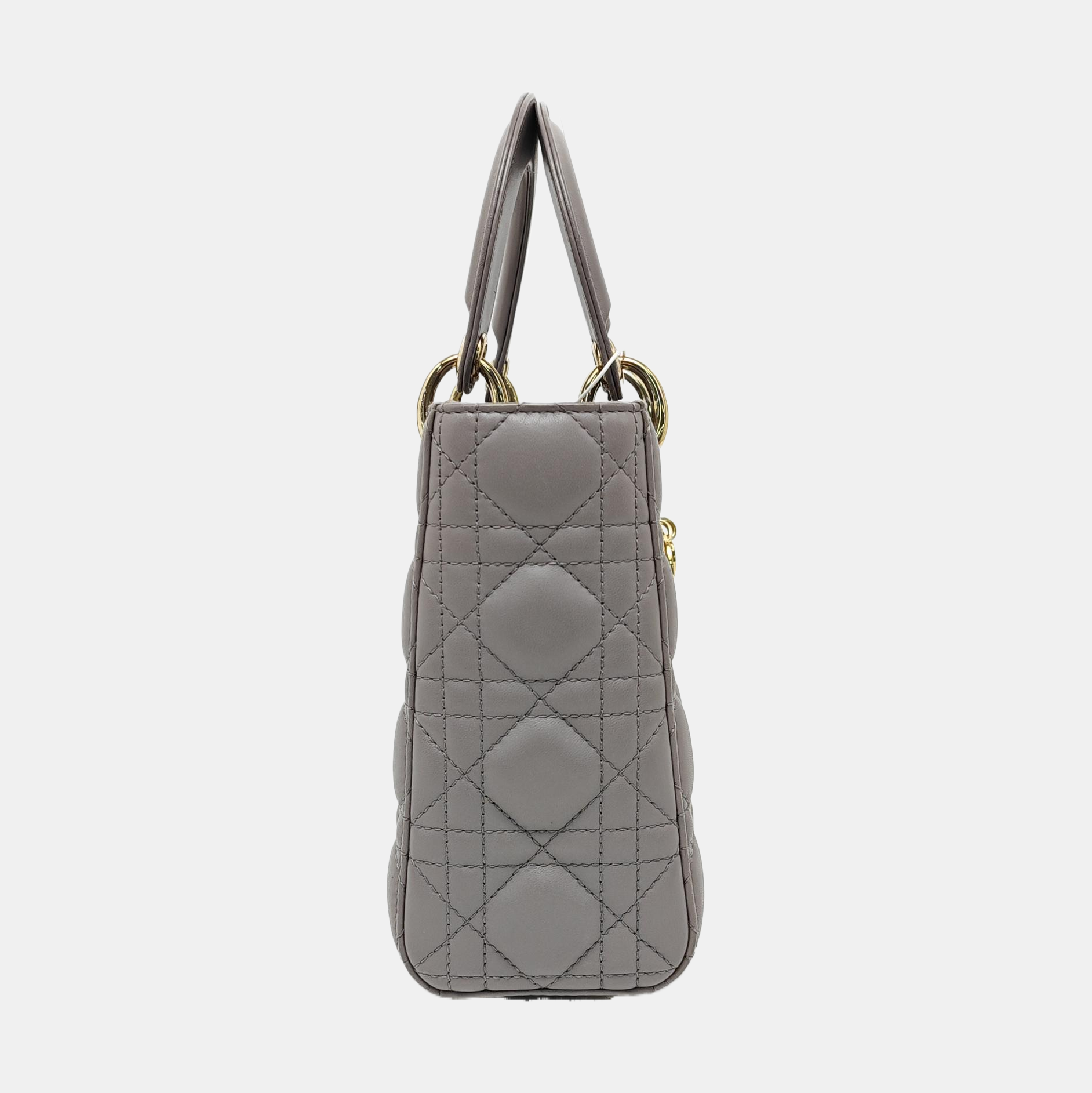 Lady Dior Medium Cannage Lambskin Gray