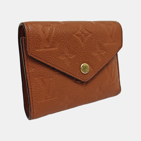 VICTORINE Monogram Calfskin Brown Card Holder