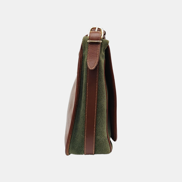 Quilted Suede Shoulder Bag Green