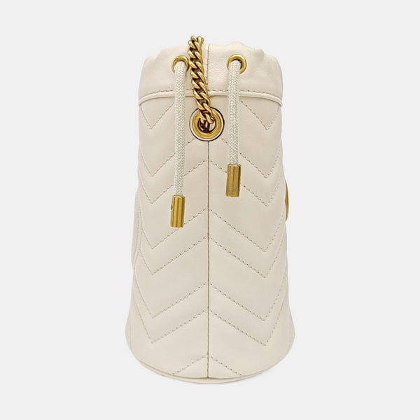 GG Marmont Mini Quilted Calfskin White