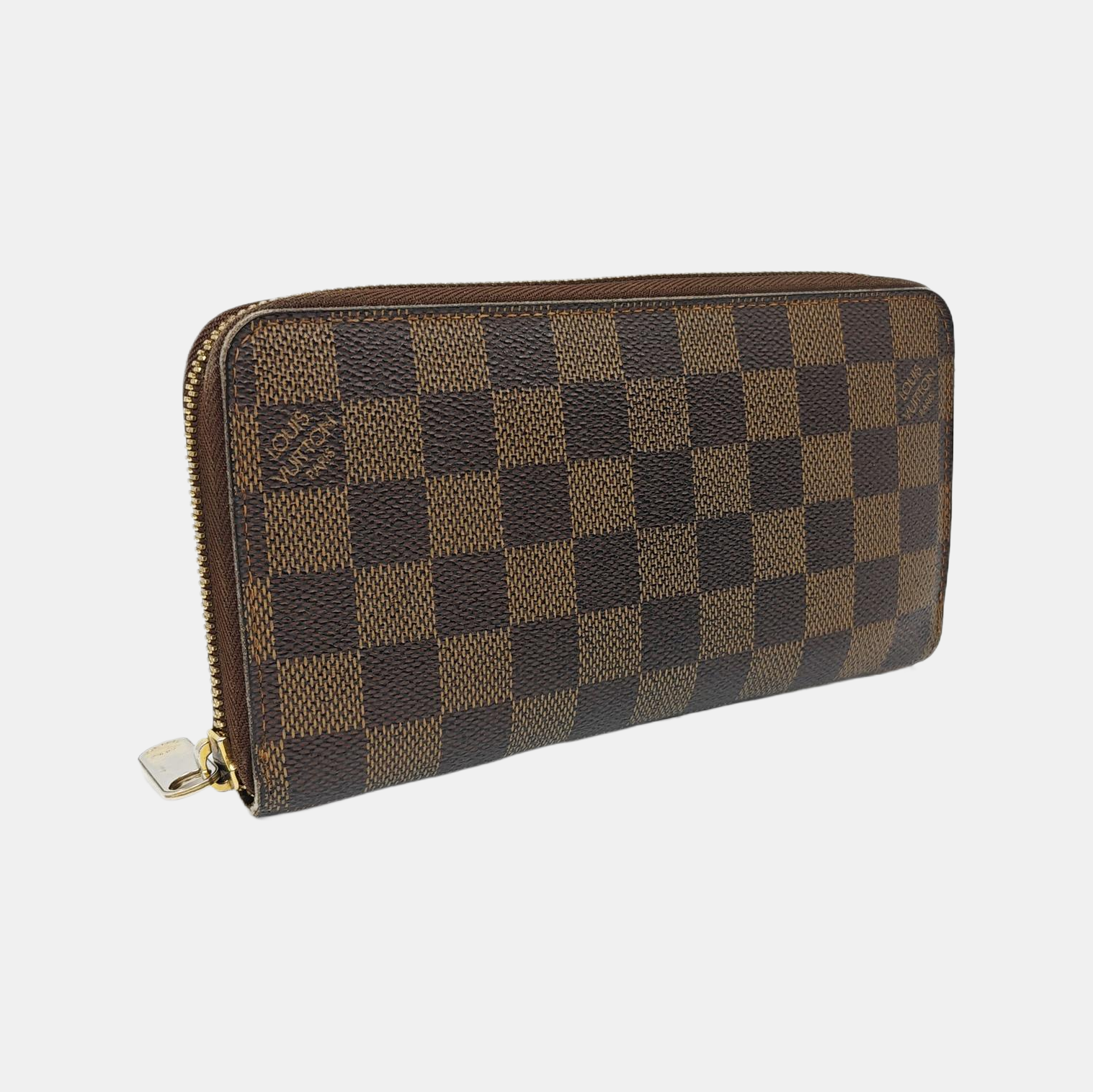 ZIPPY Damier Ebene Coated Canvas Brown Wallet