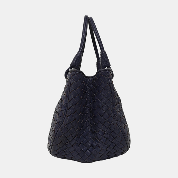Lambskin Top Handle Bag Blue