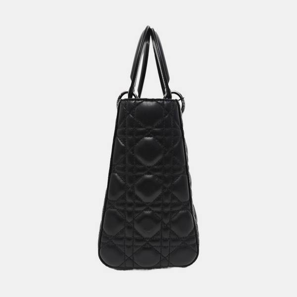 Lady Dior Medium Cannage Calfskin Black