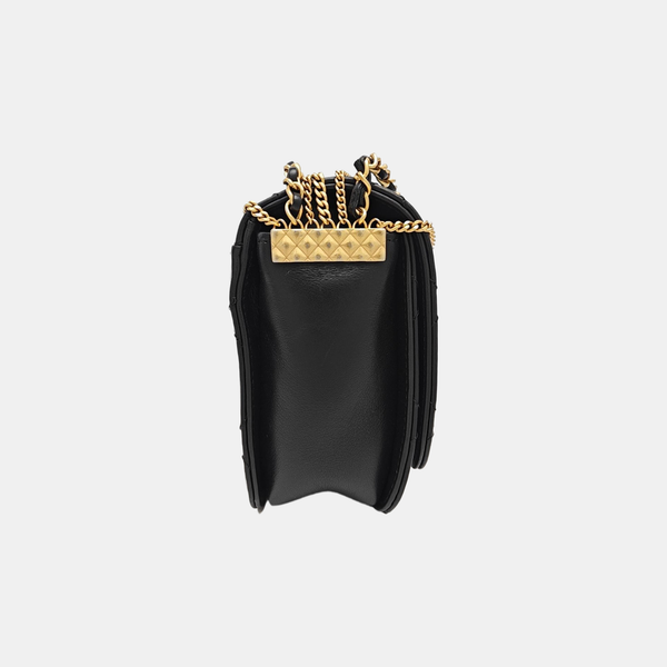 Quilted Calfskin Shoulder Bag Black
