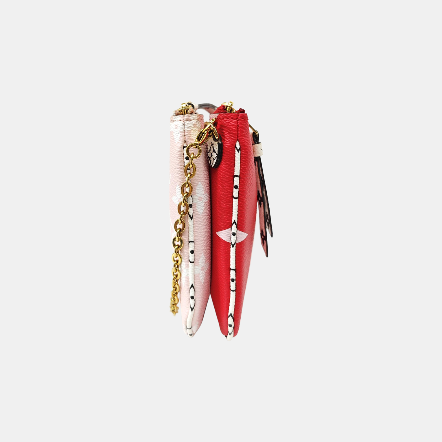 DOUBLE ZIP Monogram Coated Canvas Red