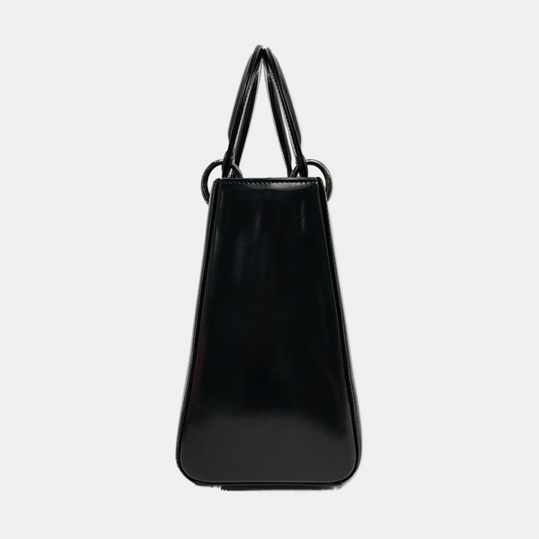 Lady Dior Medium Patent Leather Black