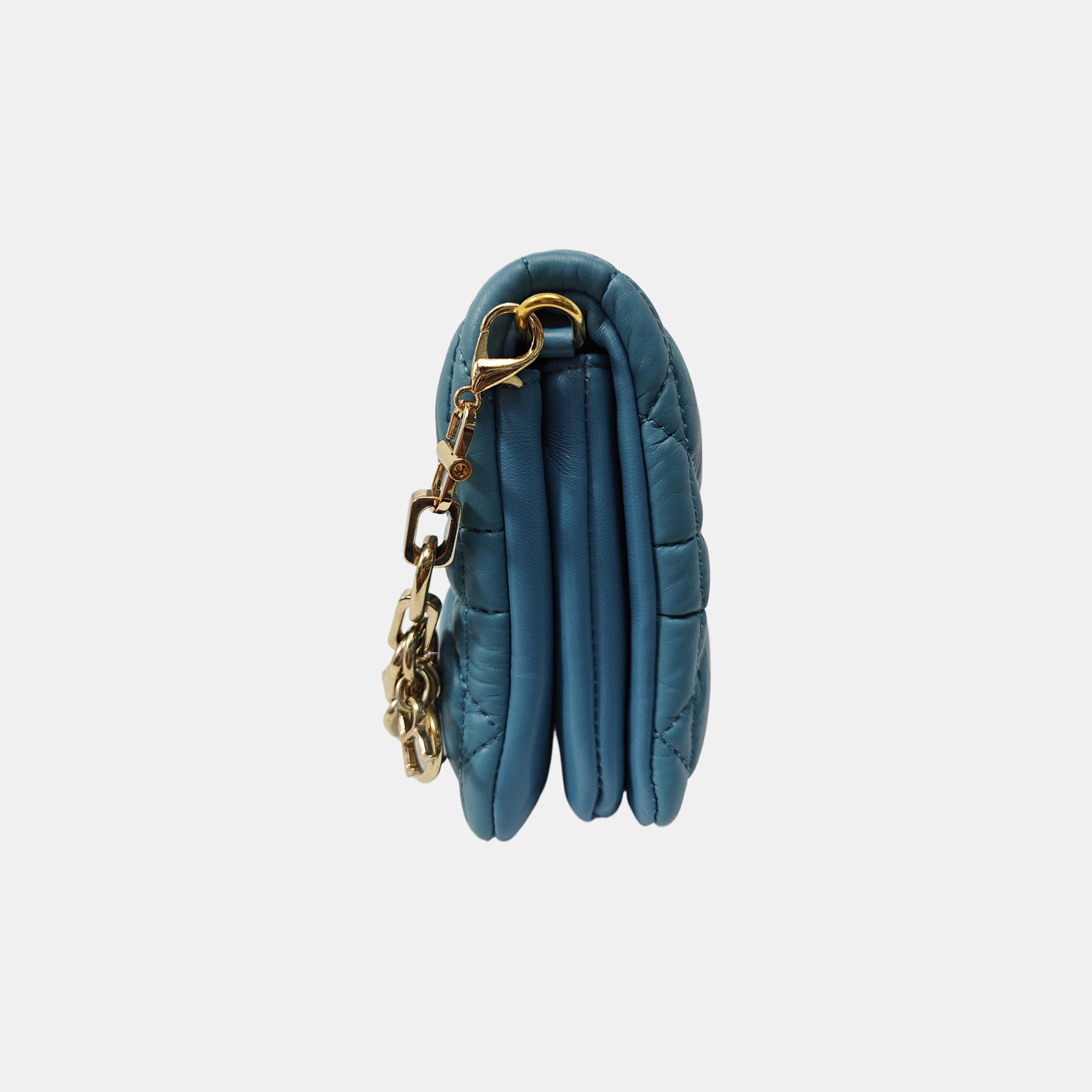 Dior Caro Small Cannage Calfskin Blue