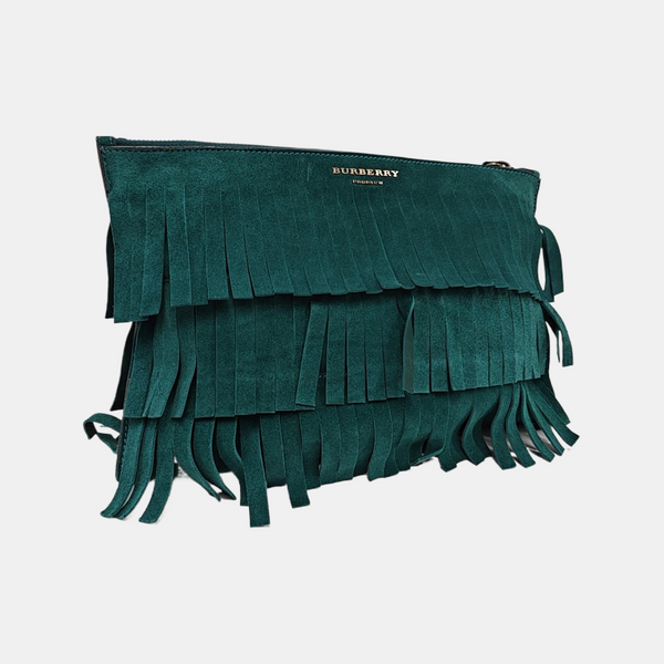 Suede Clutch Green