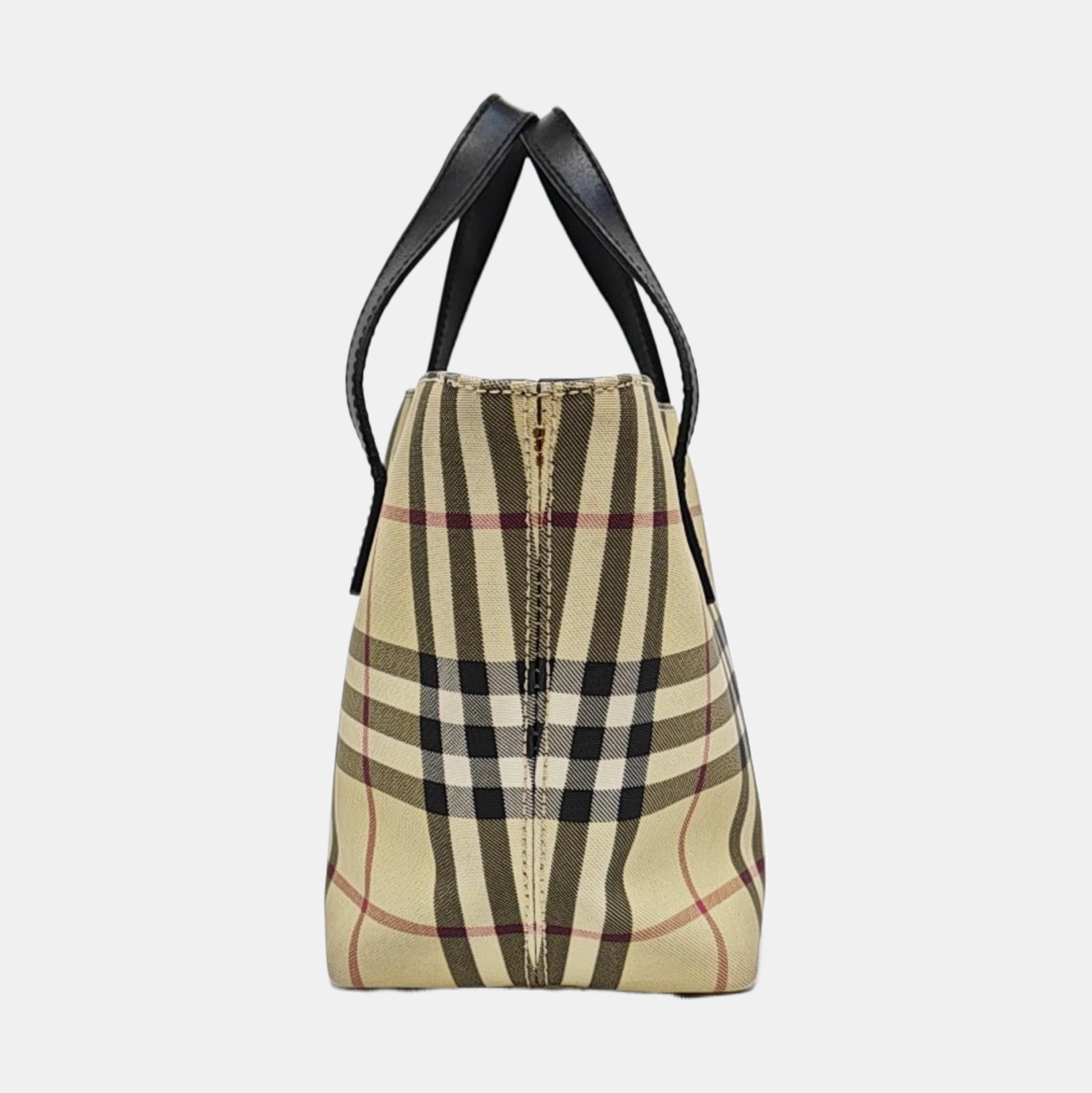 Coated Canvas Top Handle Bag Beige