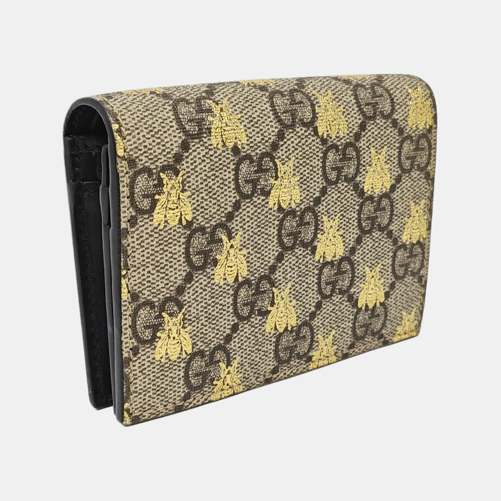 GG Supreme Monogram Coated Canvas Beige Card Holder