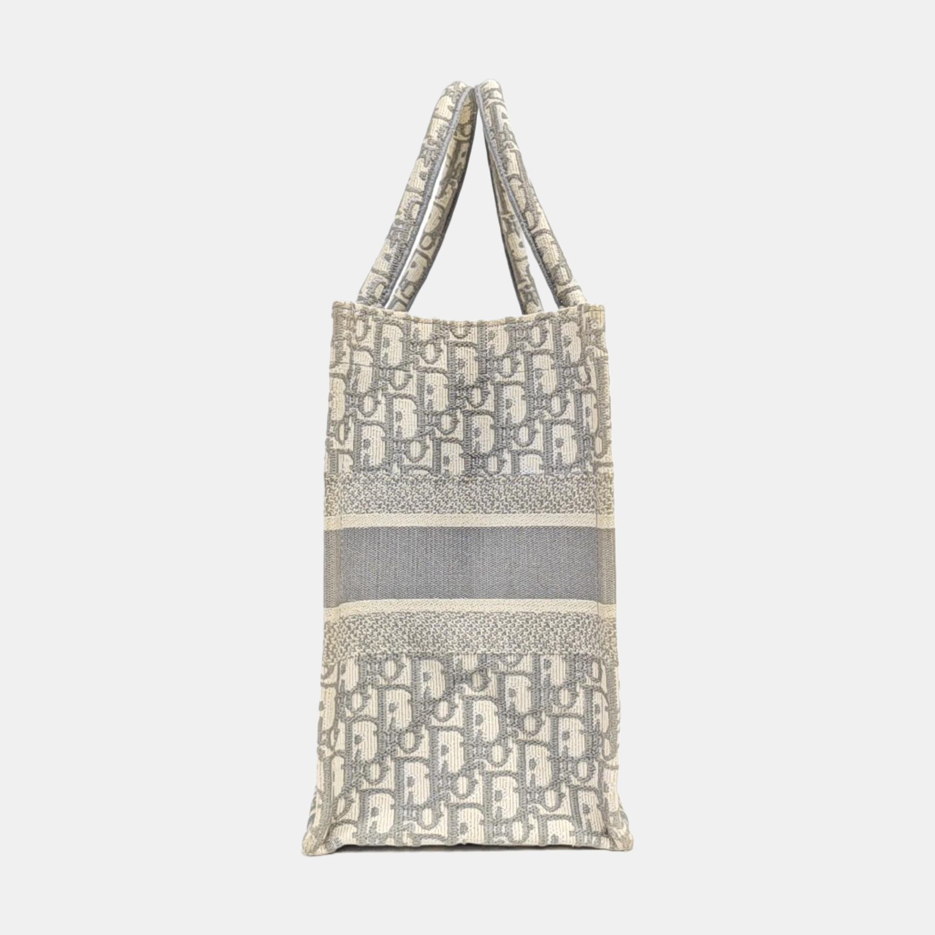 Book Tote Medium Oblique Canvas White