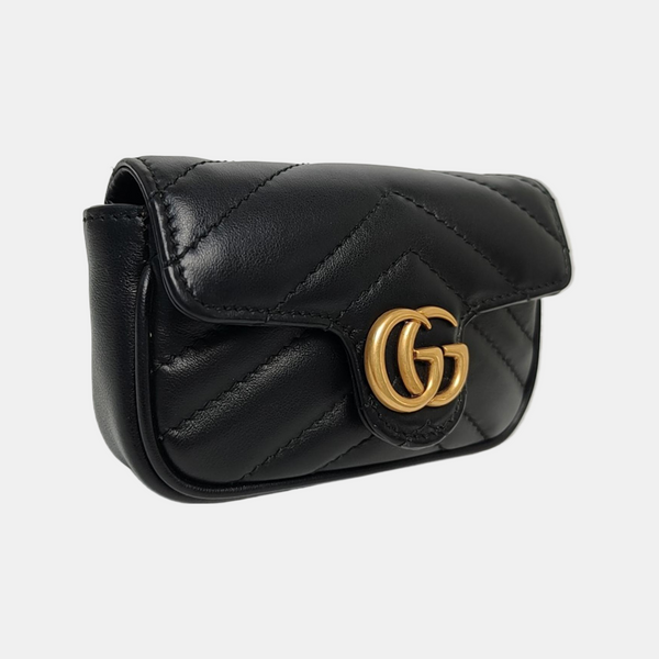 Authenticated pre-owned  GG Marmont Super Mini Quilted Calfskin Black - Clutch at Looply