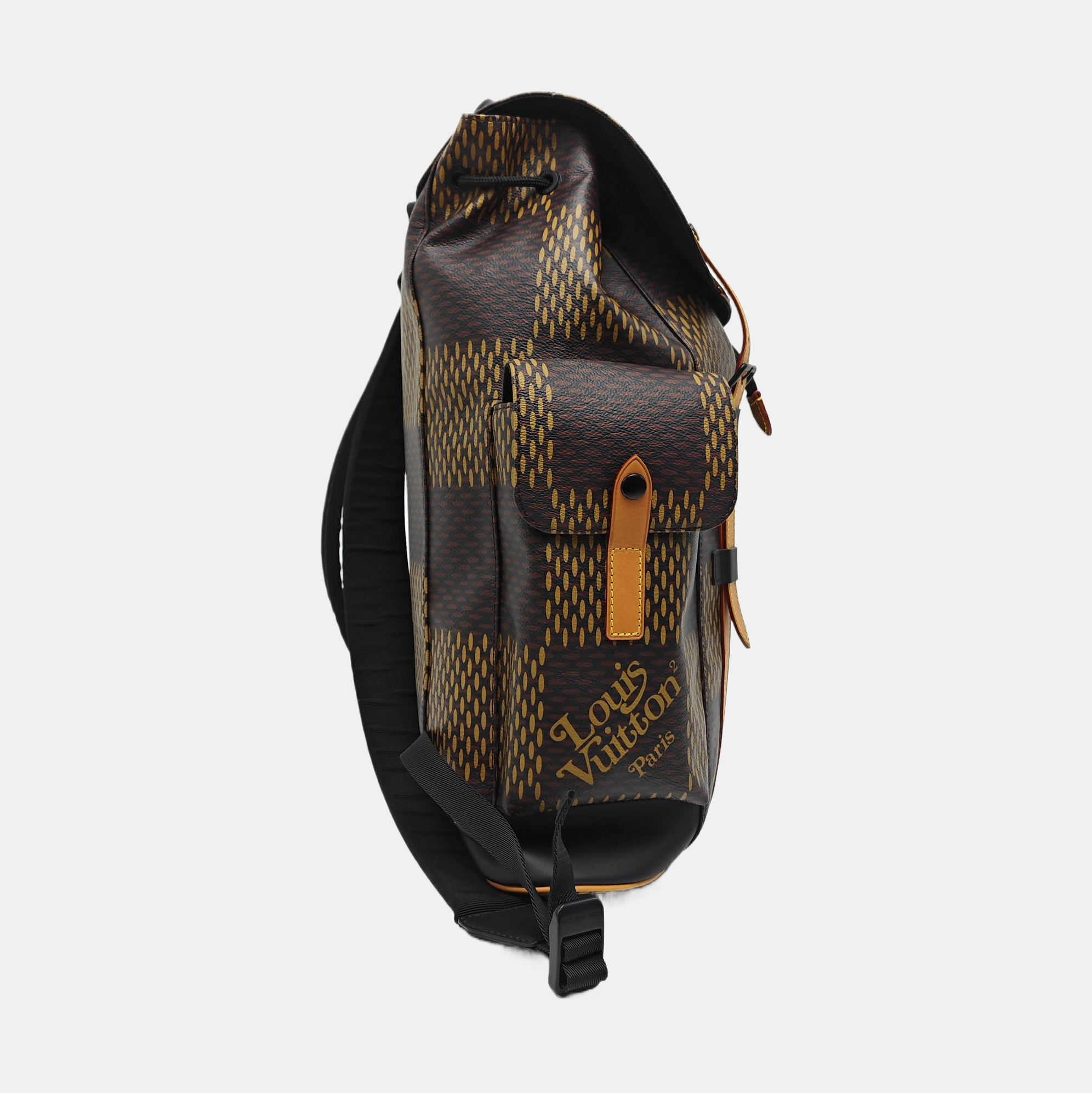 CHRISTOPHER MM Damier Ebene Coated Canvas Brown