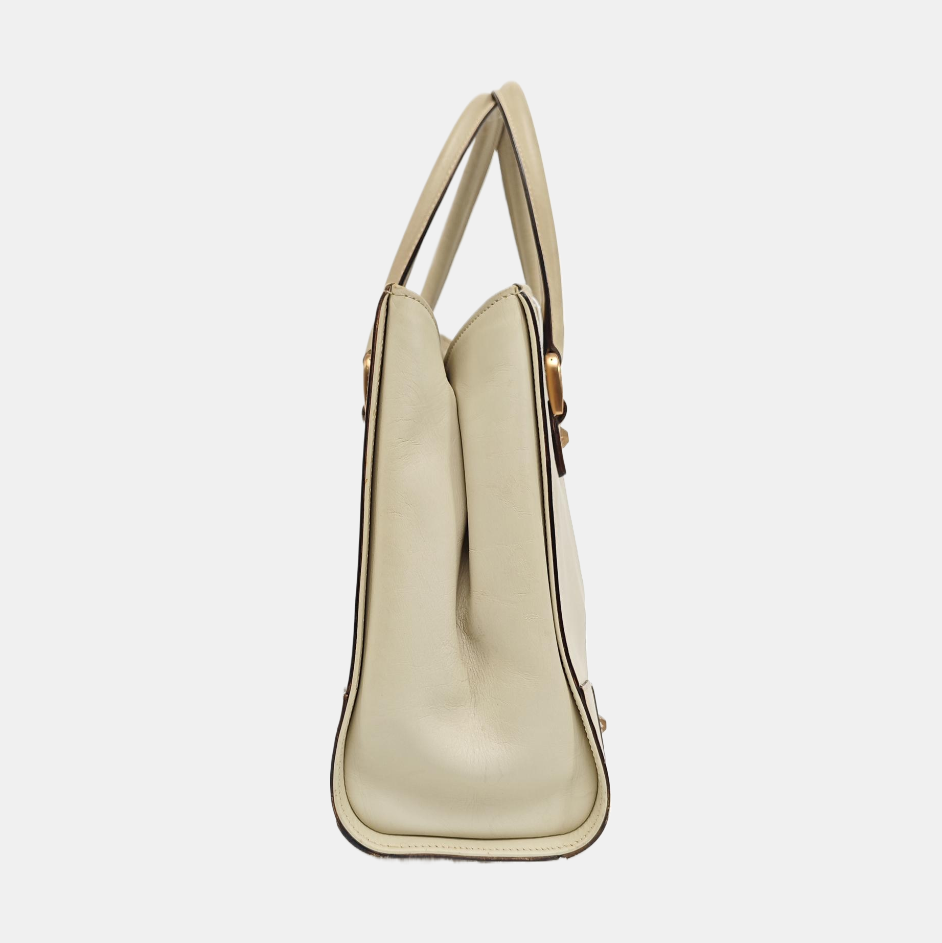 Monogram Calfskin Tote Bag Beige