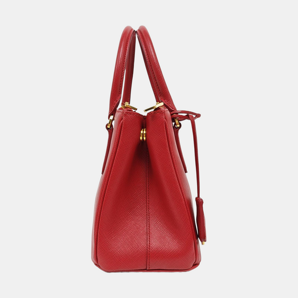 Galleria Small Saffiano Calfskin Red