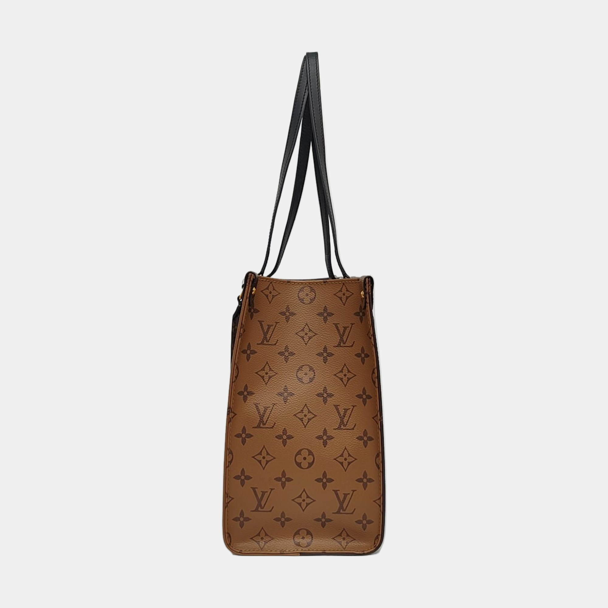 Authenticated pre-owned  ONTHEGO MM Monogram Coated Canvas Brown - Tote Bag at Looply