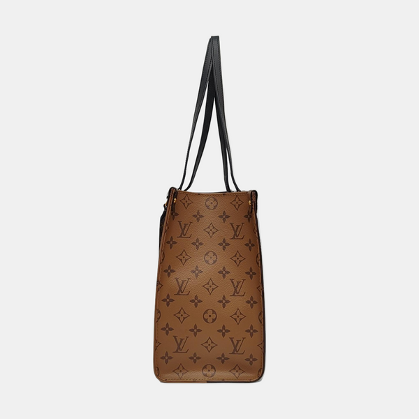 Authenticated pre-owned  ONTHEGO MM Monogram Coated Canvas Brown - Tote Bag at Looply