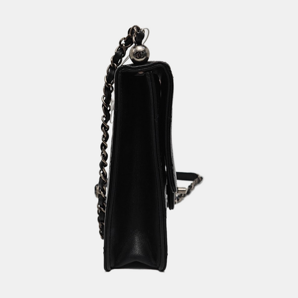 CLASSIC VERTICAL PEARL Quilted Lambskin Black