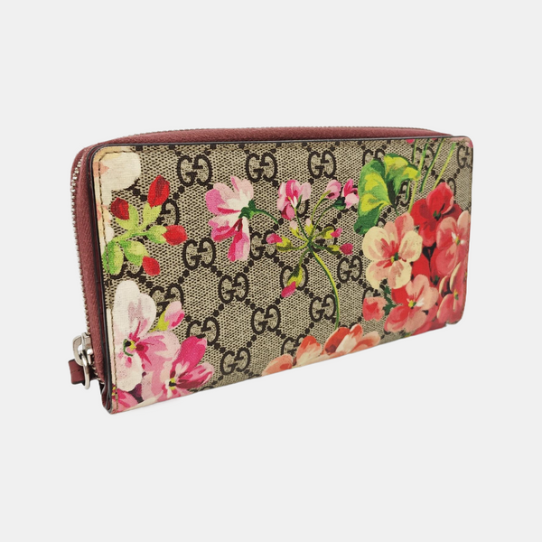 GG Blooms Monogram Coated Canvas Beige Wallet