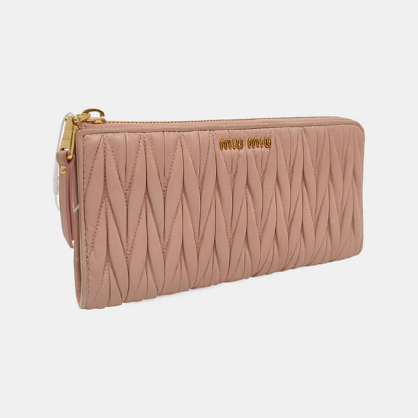 Quilted Lambskin Wallet Pink