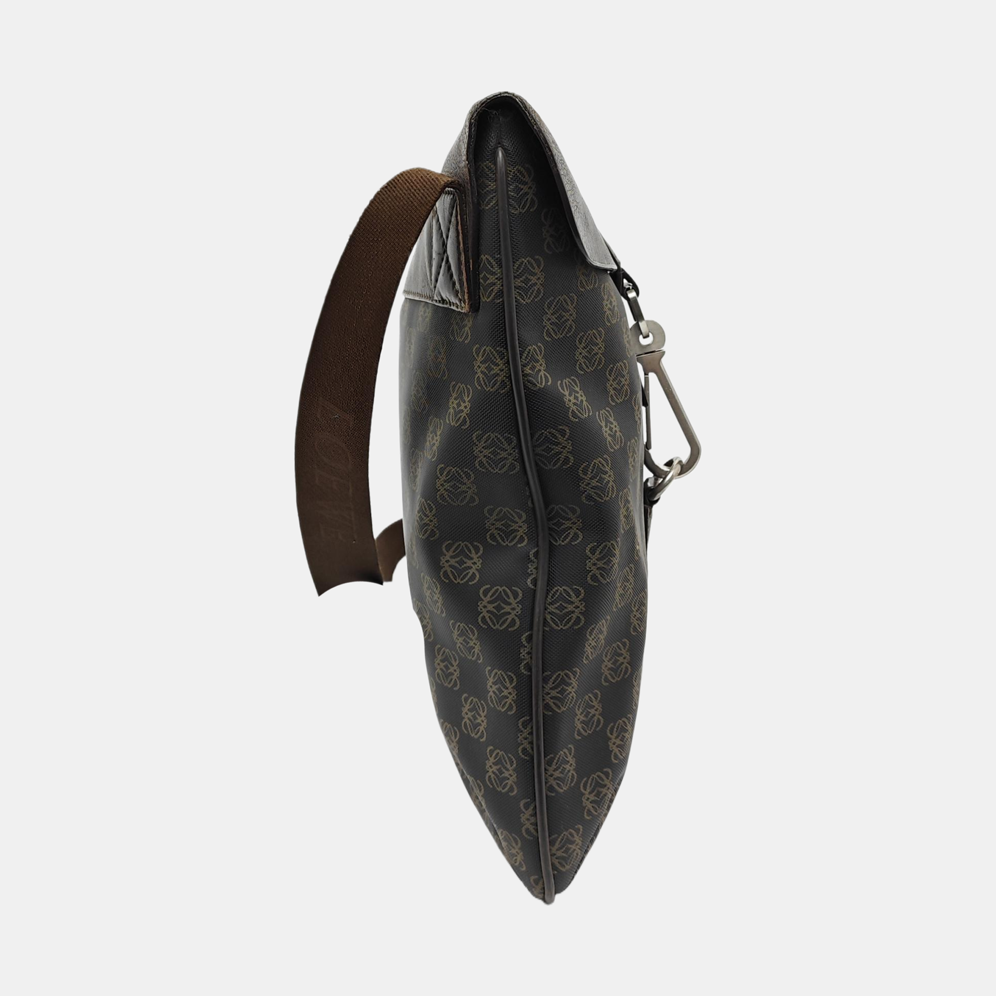 Coated Canvas Shoulder Bag Black