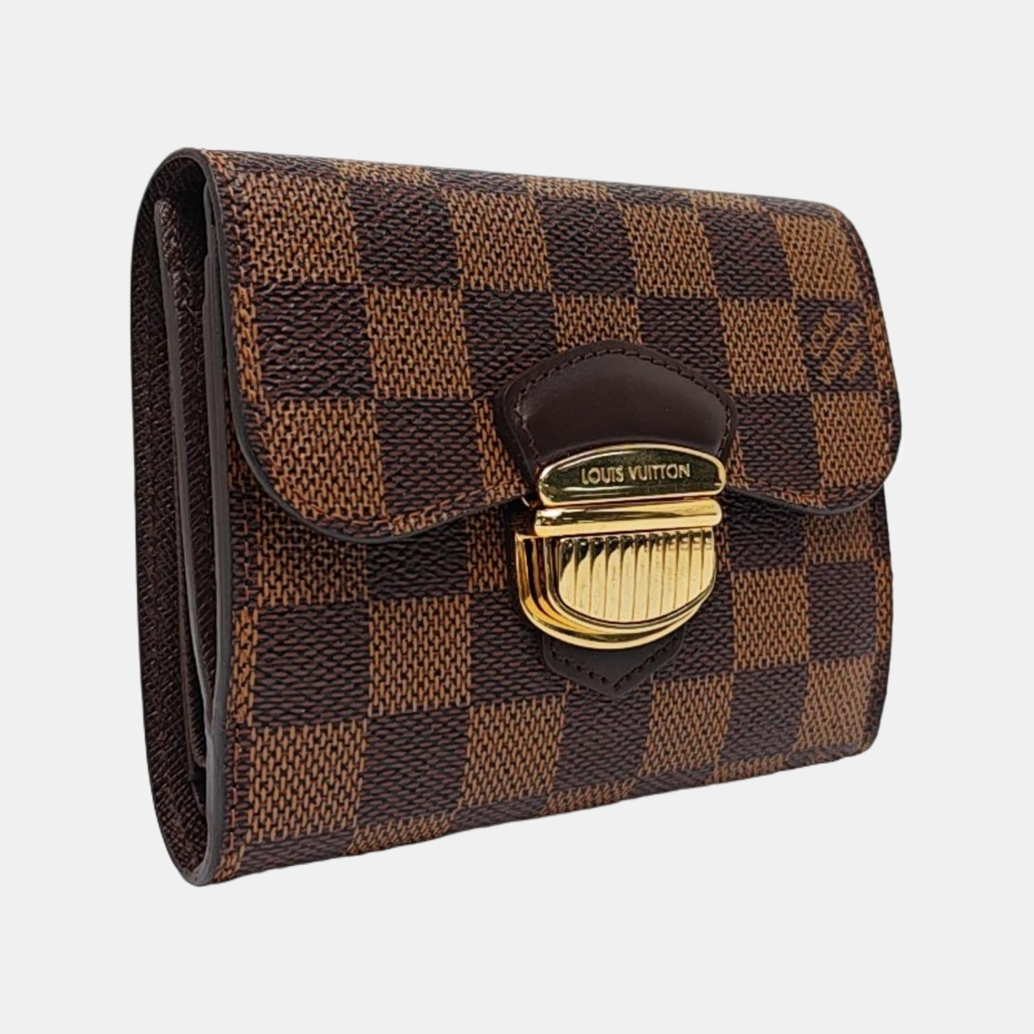 JOEY Damier Ebene Coated Canvas Brown Wallet
