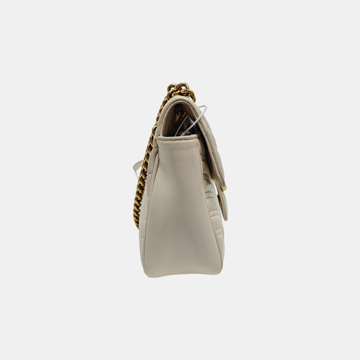 GG Marmont Medium Quilted Calfskin White