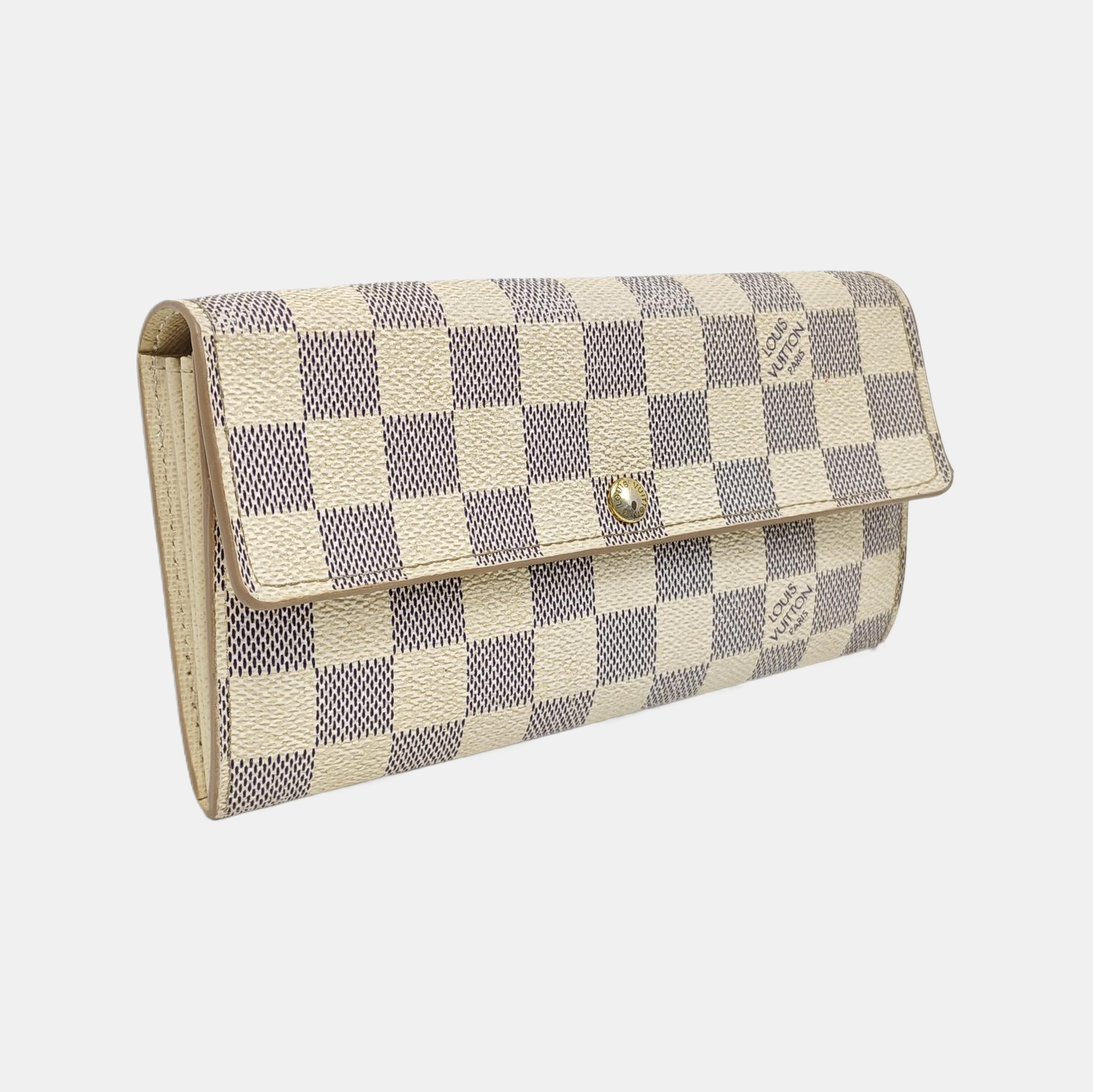 PORTE MONNAIE Damier Azur Coated Canvas White Wallet