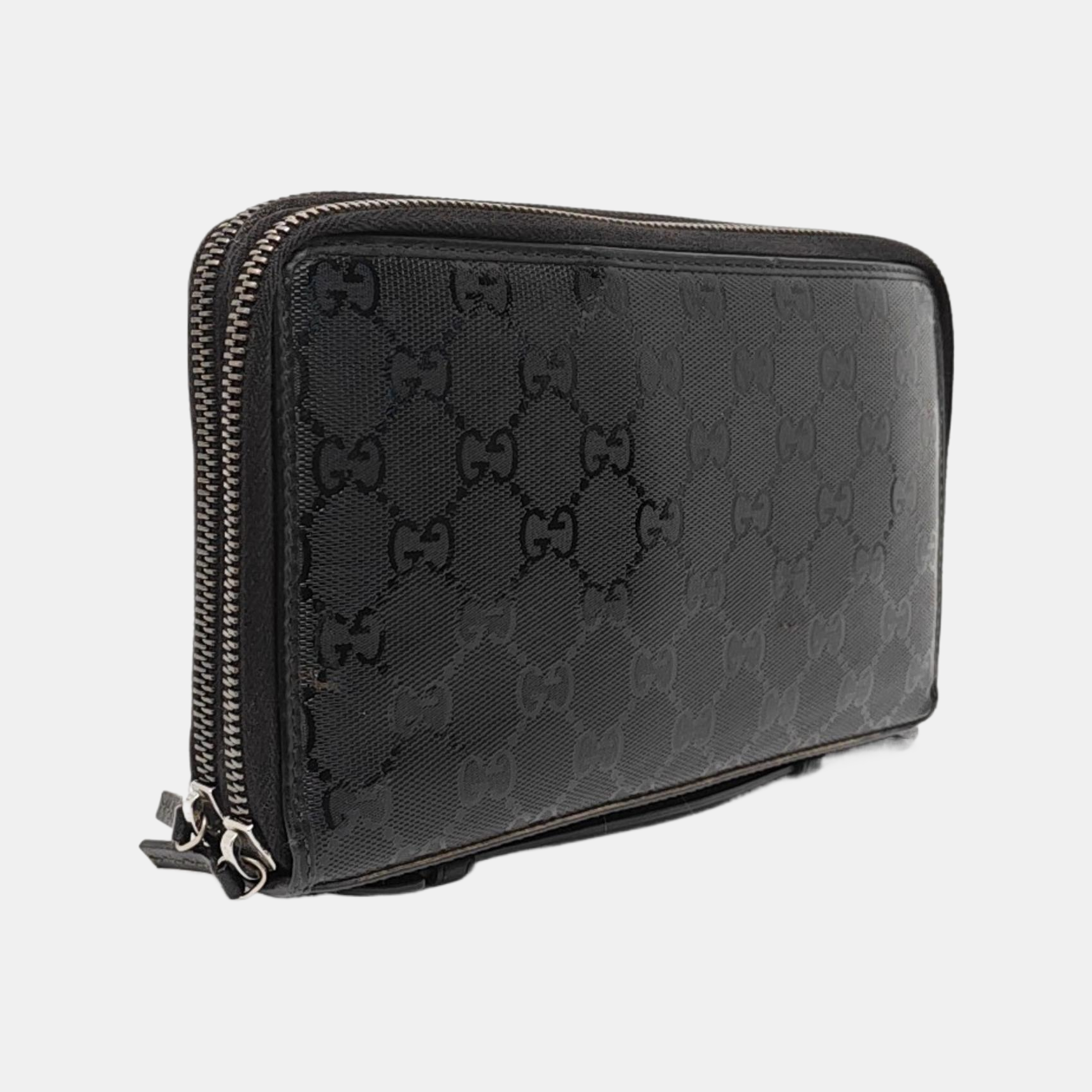 Monogram Coated Canvas Clutch Black