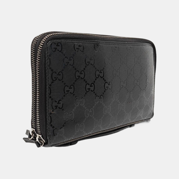 Monogram Coated Canvas Clutch Black