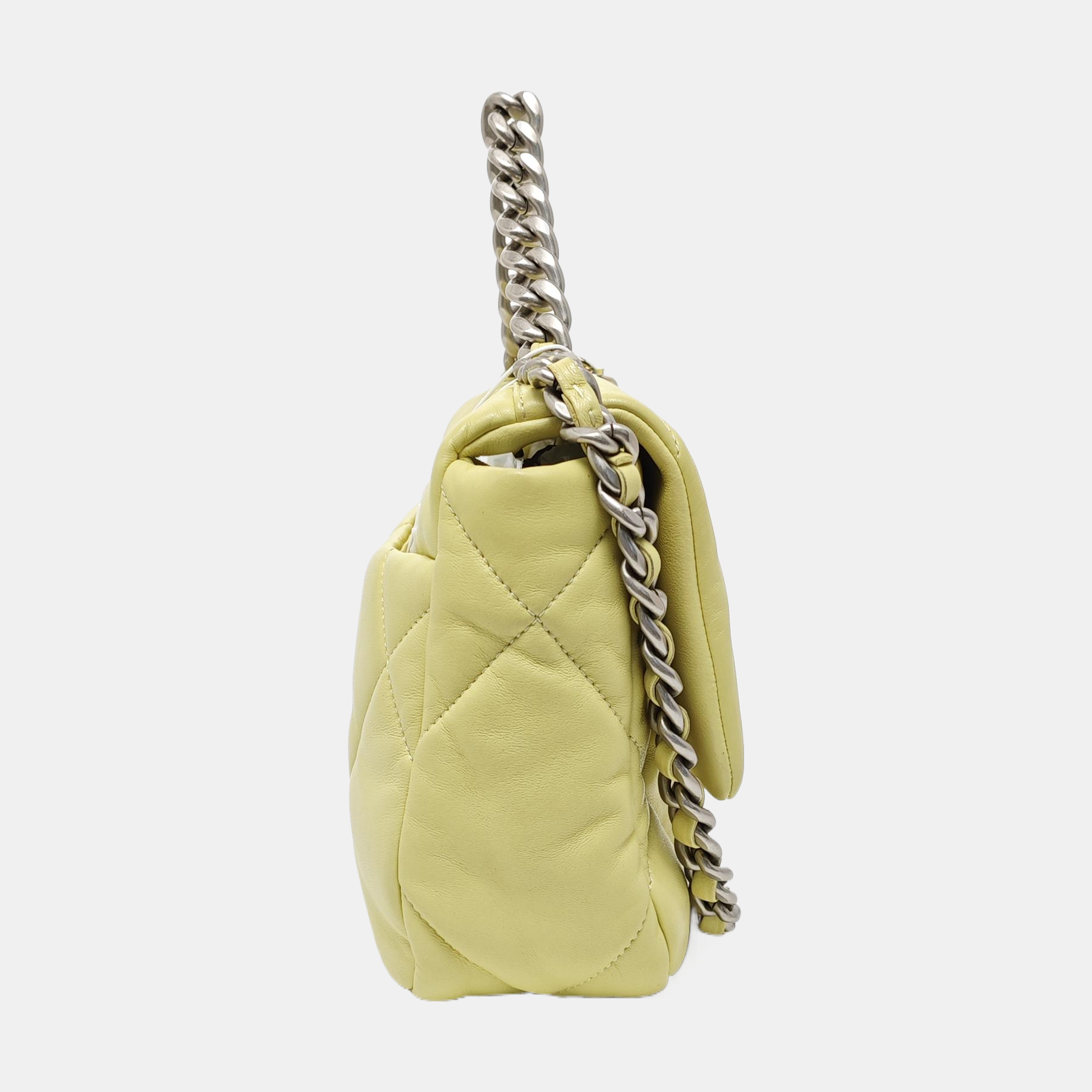 CHANEL 19 Small Quilted Lambskin Yellow