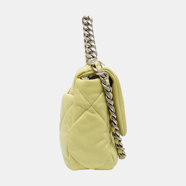 CHANEL 19 Small Quilted Lambskin Yellow