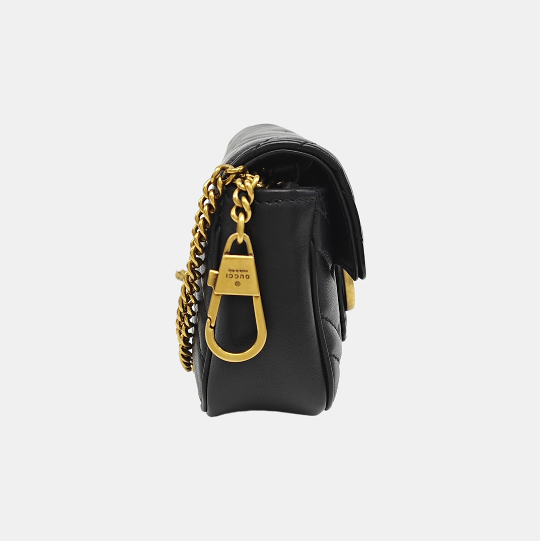 GG Marmont Mini Quilted Calfskin Black