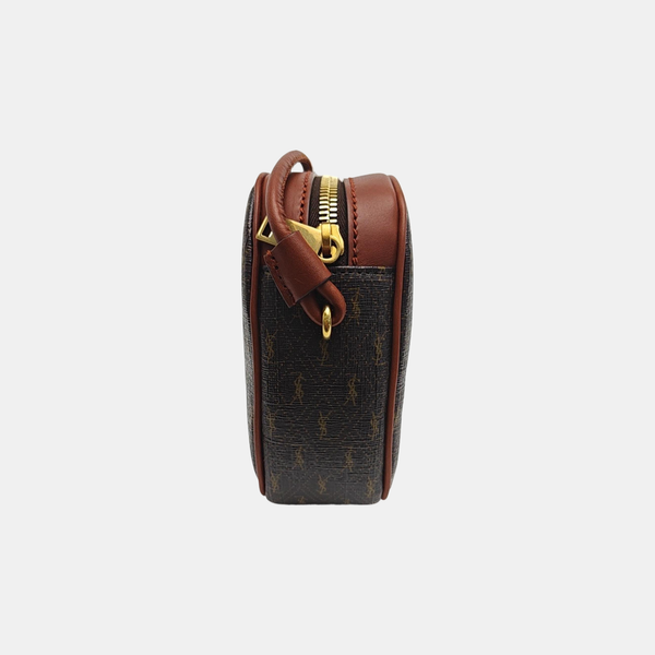 Coated Canvas Shoulder Bag Brown