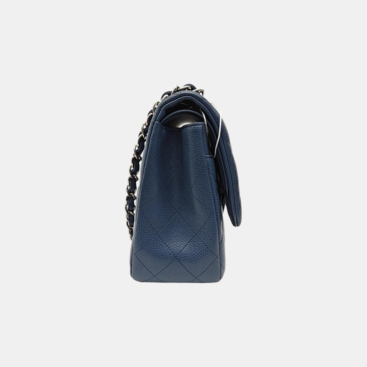 CLASSIC FLAP Jumbo Quilted Grained Calfskin Blue